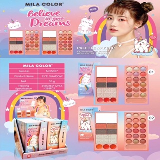 MC5057 พาเลทแต่งตากระเป๋า MILA COLOR EYESHADOW มิลา คัลเลอร์ พาเลท เมคอัพ