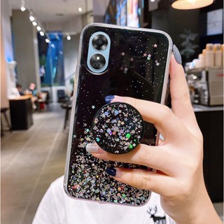 เคสโทรศัพท์ OPPOA78 OPPOA17k OPPOA17 มือถือ กลิตเตอร์ พร้อมป๊อปซ็อกเก็ต สำหรับ OPPO A78 5G A17k A17 A77s A57 2022 A77 5G A95 4G A16 A94 A74 4G A74 5G A93เคส OPPOA77s OPPOA57