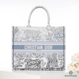 DIOR TOTE BOOK LARGE GREY FOREST ANIMAL