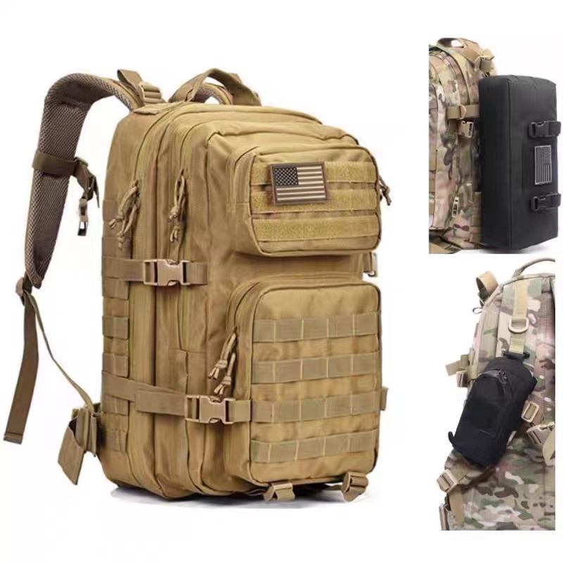 50L กระเป๋าปีนเขากลางแจ้ง กระเป๋าเป้ล่าสัตว์ทางยุทธวิธี กระเป๋าเป้สะพายหลังกันน้ำ อุปกรณ์เดินป่า ลายทหาร  แข็งแรงใส่ ราคา ถูกที่สุด ดีลบีเคเค แกลเลอรีภาพที่ 4