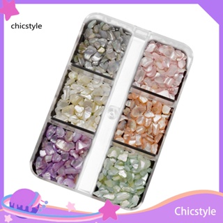 Chicstyle อุปกรณ์ตกแต่งเล็บ เปลือกหอย แบบบาง แวววาว 1 กล่อง