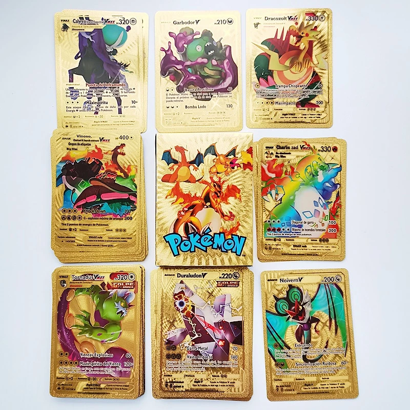 การ์ดโปเกมอนทอง 54 ชิ้น แพ็คเกมต่อสู้การ์ดภาษาอังกฤษ GX ของเล่นสะสมสำหรับเด็ก thumbnail 8