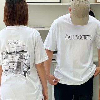 Playworks เสื้อยืดT shirt ลาย Cafe society