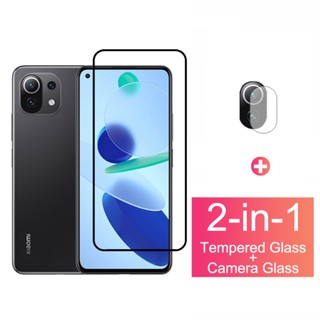 2in1 กระจกนิรภัยกันรอยหน้าจอ ป้องกันเลนส์กล้อง สําหรับ Xiaomi Mi 11 Lite 5G NE Xiaomi Mi11 Lite Mi 10T 9T 10 9 Pro