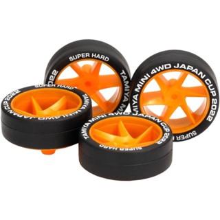 ล้อกลาง (ส้ม) + ยางSH &lt;Tamiya 95152 - Super Hard Low Height Tire &amp; Spiral Wheel, Orange&gt;