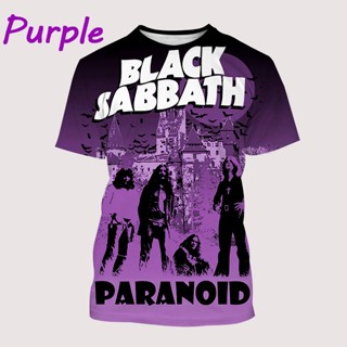 เสื้อยืดลําลอง แขนสั้น คอกลม พิมพ์ลาย Sabbath 3 มิติ สีดํา แฟชั่นฤดูร้อน สําหรับผู้ชาย และผู้หญิง ไซซ์ XS-6XL