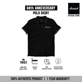 Marshall Travel เสื้อโปโล รุ่น 60th Anniversary Polo shirt / เสื้อลำลอง / เสื้อยืด / เสื้อสีดำ /ใส่ทางการได้คอเสื้อไม่ตก