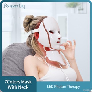 7 Colors Light Led Facial Mask With Neck Skin Rejuvenation Anti Acne Spot Freckle Removal Led Photon Therapy Skin Beauty