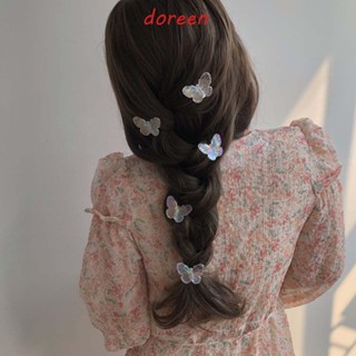 Doreen ผู้หญิง ปิ่นปักผม 5 ชิ้น / เซต หวาน ผีเสื้อ หรูหรา อะคริลิค วินเทจ ใส ปากเป็ด คลิป