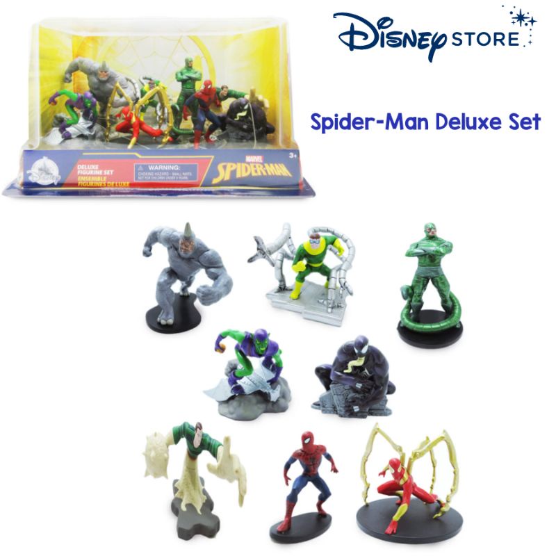 งานแท้ หุ่นโมเดล Spiderman : Disney Store  Spider-Man Deluxe  Figure Play Set