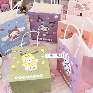 Sanrio ถุงกระดาษ ขนาดเล็ก ลาย Hello Kitty Melody Kuromi LittleTwinStars Cinnamoroll PompomPurin BADBADTZ-MARU น่ารัก สําหรับใส่ของขวัญคริสต์มาส