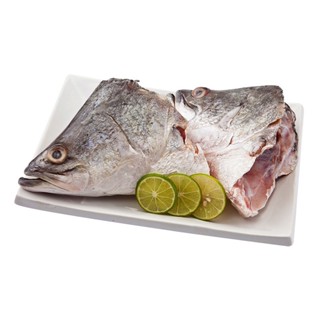 [ขนส่งด้วยรถเย็น]คิวเฟรช หัวปลากะพงแช่แข็ง 1 กก.  - Qfresh Frozen Seabass Head 1 kg