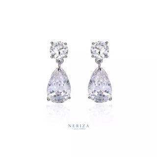 Neriza Jewelry/ ต่างหูระย้าเพชรสังเคราะห์ ต่างหูออกงาน เกรดพรีเมี่ยมประกายไฟเทียบเท่าเพชรแท้ จัดส่งฟรีพร้อมกล่อง NE067