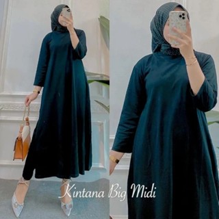 Kayla MIDI ชุดเดรส ไซซ์ M L XL XXL | Gamis (ไม่รวม HIJAB) GAMIS ล่าสุด เสื้อยืดผ้าฝ้าย 24s สไตล์โมเดิร์น สีดํา สําหรับผู้หญิง