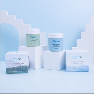 (รุ่นใหม่) CLAIRE Triple C Skin Booster Treatment Pad [แบบกระปุก - 60 แผ่น] [แบบพกพา -​30 แผ่น]​[สูตร prebiotic]