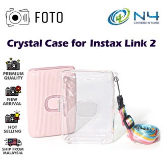 Fujifilm Instax Mini Link 2 เคสคริสตัล สําหรับ Instax Link 2 เคสกล้อง แบบใส พร้อมสายรัด