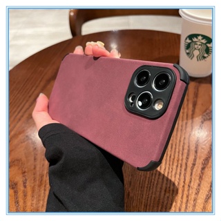 leather นิ่ม เคส iPhone 13 สีทึบหนังนิ่มสี่มุมป้องกันกรณีตกสำหรับ Apple iPhone 11 12 เคส iPhone 8 Plus Xr Max X เคส iPhone Xr เคสไอโฟนxr เคสi11 SE2020 caseiPhone11promax