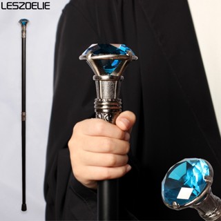 Lake Blue Luxury Crystal Handle Walking Stick Men Party Decorative Walking Cane Female Elegant Diamond Style Walking Sti