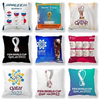 หมอนอิงโซฟา ผ้าฝ้าย ลายมาสคอต FIFA World Cup Qatar สําหรับตกแต่งบ้าน