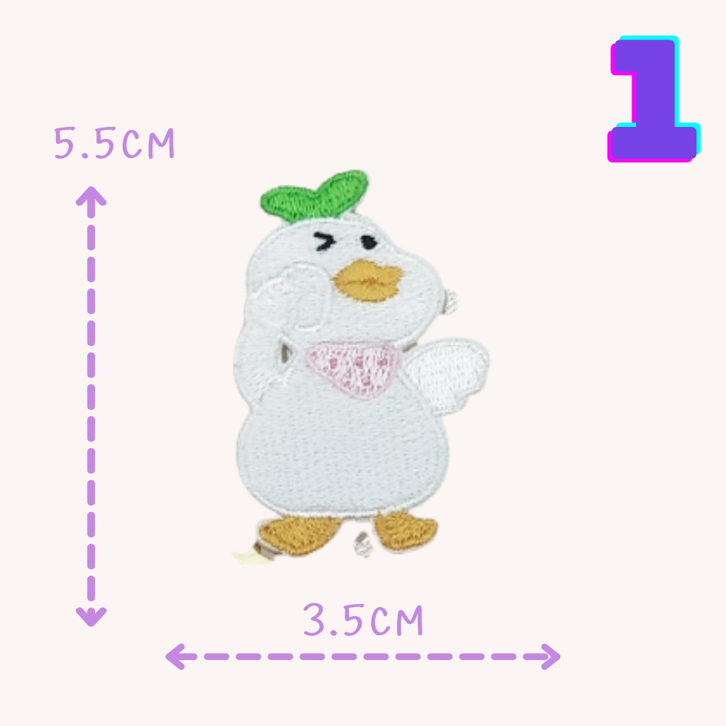 10บาททุกชิ้น DIY:ตัวรีดติดเสื้อ อาร์มติดเสื้อ ลายน่ารัก เป็ดเหลือง yellow duck ใช้เตารีดรีดติดลงผ้าได้เลยค่ะ ง่ายมากๆๆ