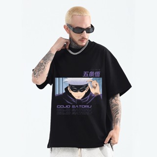 Gojo Satoru High Quality Anime T-Shirt Jujutsu Kaisen Cartoon Trendy Assorted Pattern oversizedเสื้อยืด