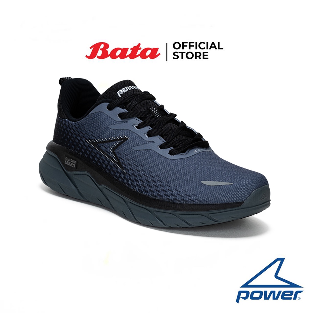 Bata บาจา ยี่ห้อ Power รองเท้ากีฬาวิ่ง รองเท้าผ้าใบ Running shoes แบบผูกเชือก สำหรับผู้ชาย รุ่น DuoFoam Max 300 RS สีดำ 8186237