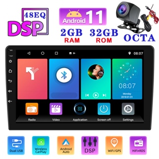 [2G+32G Ips Octa Core] เครื่องเล่น DSP+48EQ 9/10.1 นิ้ว ระบบแอนดรอยด์ พร้อม Carplay Android Auto 4G Wifi อินเตอร์เน็ต GPS นําทาง บลูทูธ ฟังก์ชั่น FM DSP สําหรับรถยนต์