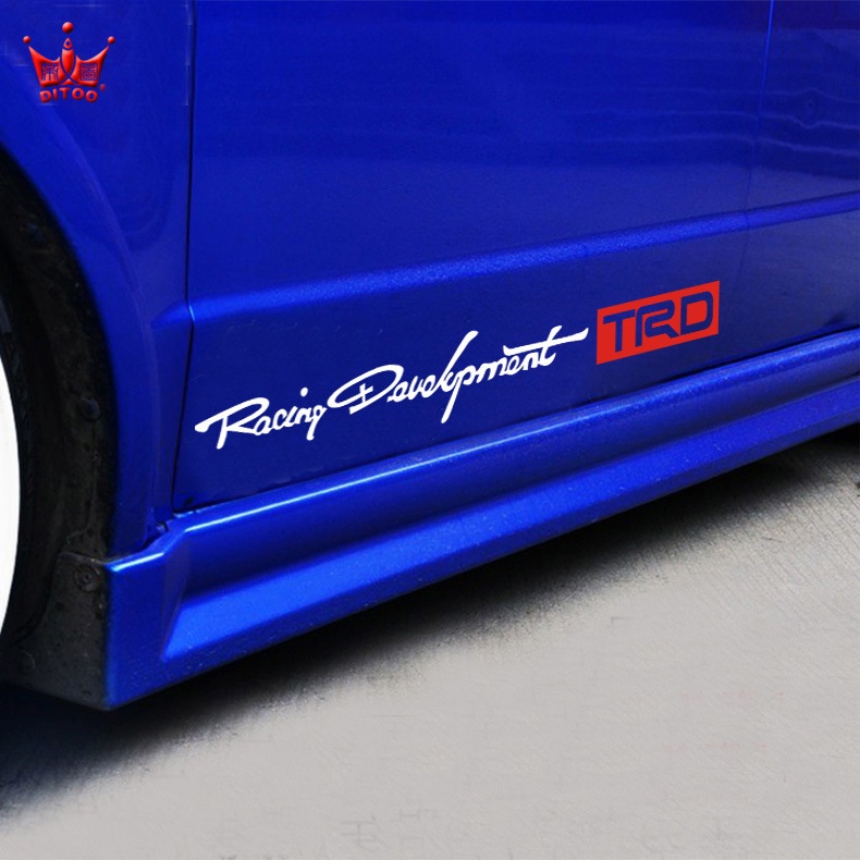 2pc สติกเกอร์สะท้อนแสง TRD สําหรับติดตกแต่งรถยนต์ Toyota