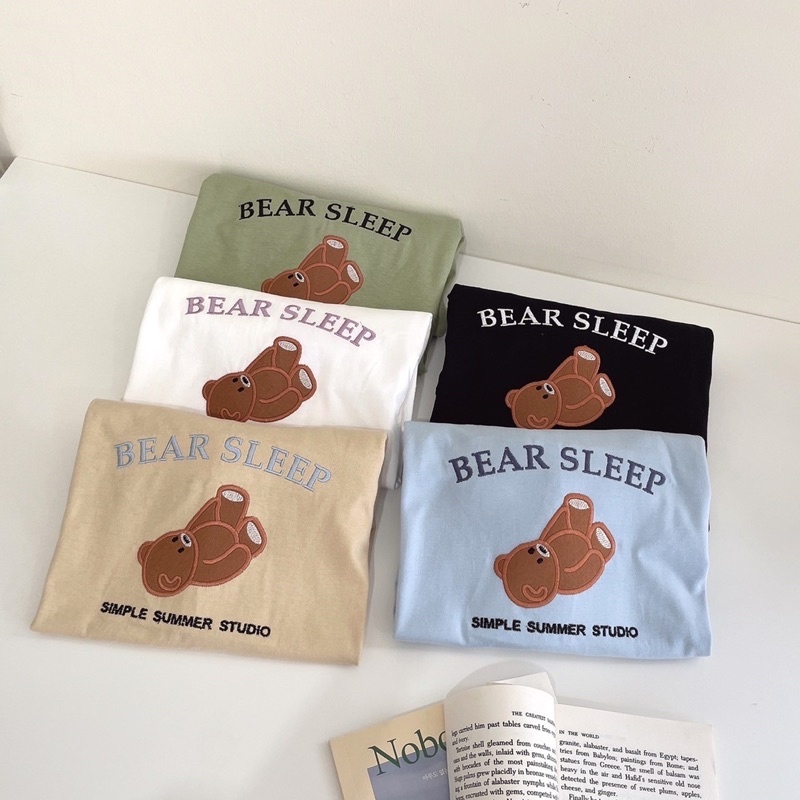 Sugarbeetshop | S122 Bear Sleep เสื้อโอเวอร์ไซต์ oversize เสื้อยืดผ้า cotton