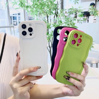 เคสโทรศัพท์มือถือ ซิลิโคนนิ่ม TPU กันรอยเลนส์กล้อง ลายคลื่น สีดํา ชมพู เขียว กุหลาบ แดง สําหรับ OPPO A98 Reno 8T 2F Find X3 Pro A78 F11 A83 A31 Reno 7Z 8Z 8 | Dbl01