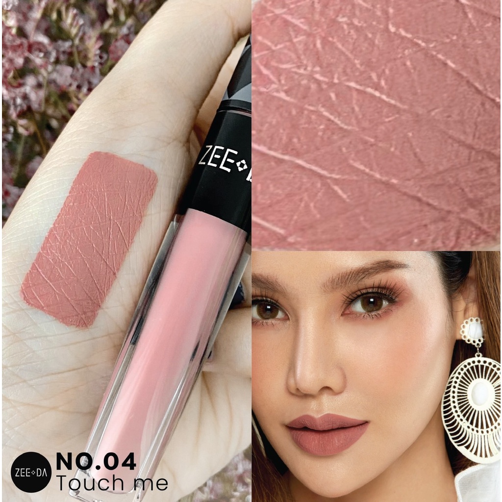 [04 TOUCH ME] ZEEDA SILKY COAT LIP MATTE (ลิปกันน้ำ, ไม่ติด mask)