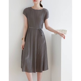 Restock!! 2MUAY รุ่น GJO7937 FLARED PLEAT DRESS เดรสอัดพลีทงานคุณภาพ 7สี FREE SIZE