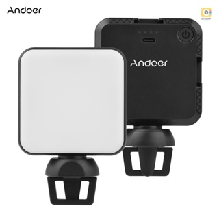 Andoer W36 ไฟวิดีโอ LED ขนาดเล็ก แบบพกพา พร้อมอุณหภูมิสี 5600K ปรับความสว่างได้ 3 เมาท์ขาตั้ง สําหรับสตรีมมิงก์ ถ่ายทอดสด ประชุมทางวิดีโอ