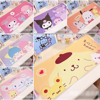 Sanrio แผ่นรองโต๊ะ ลายตารางน่ารัก กันน้ํา สําหรับหอพักนักเรียน โต๊ะทานอาหาร โต๊ะยาว ลาย Hello Kitty Melody Kuromi LittleTwinStars Cinnamoroll PompomPurin