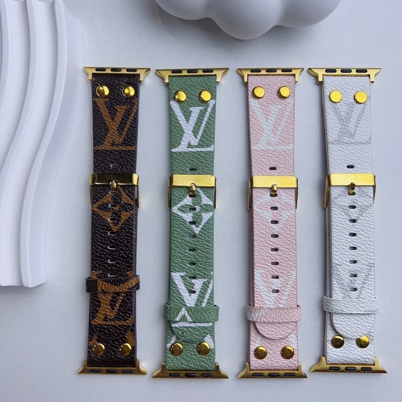 พร้อมส่ง สายนาฬิกา สายหนัง พิมพ์LVใช่ได้กับ Smart Watch 10 9 8 7 6 5 4 3 2 1 Se Ultra H13mini Hello 