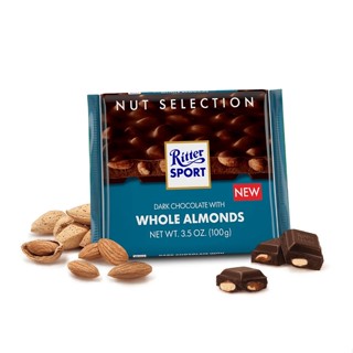 Ritter sport - Dark chocolate with whole almonds 100g