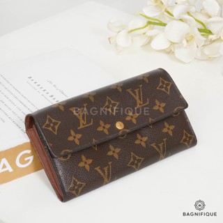 LOUIS VUITTON SARAH WALLET LONG EBENE BROWN MONOGRAM CANVAS GHW