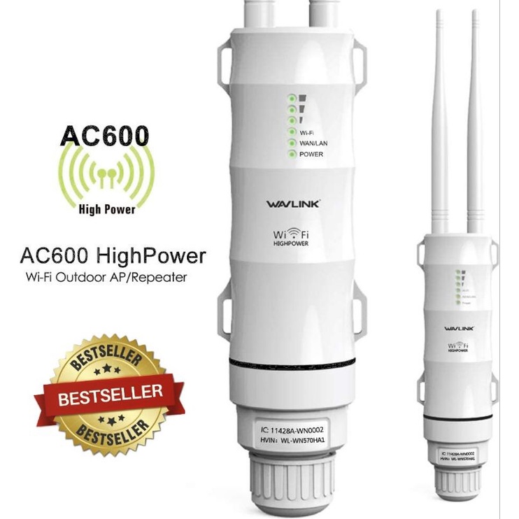 อุปกรณ์ขยายสัญญาณWavlink AC600สัญญาณกลางแจ้งรุ่น 27dBmWifi Extender High