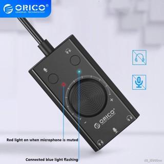 Orico Sc2 External Usb Sound Card Audio Jack 3.5mm Cable Adapter Volume Adjustment Driver-free Stereo Microphone Speaker