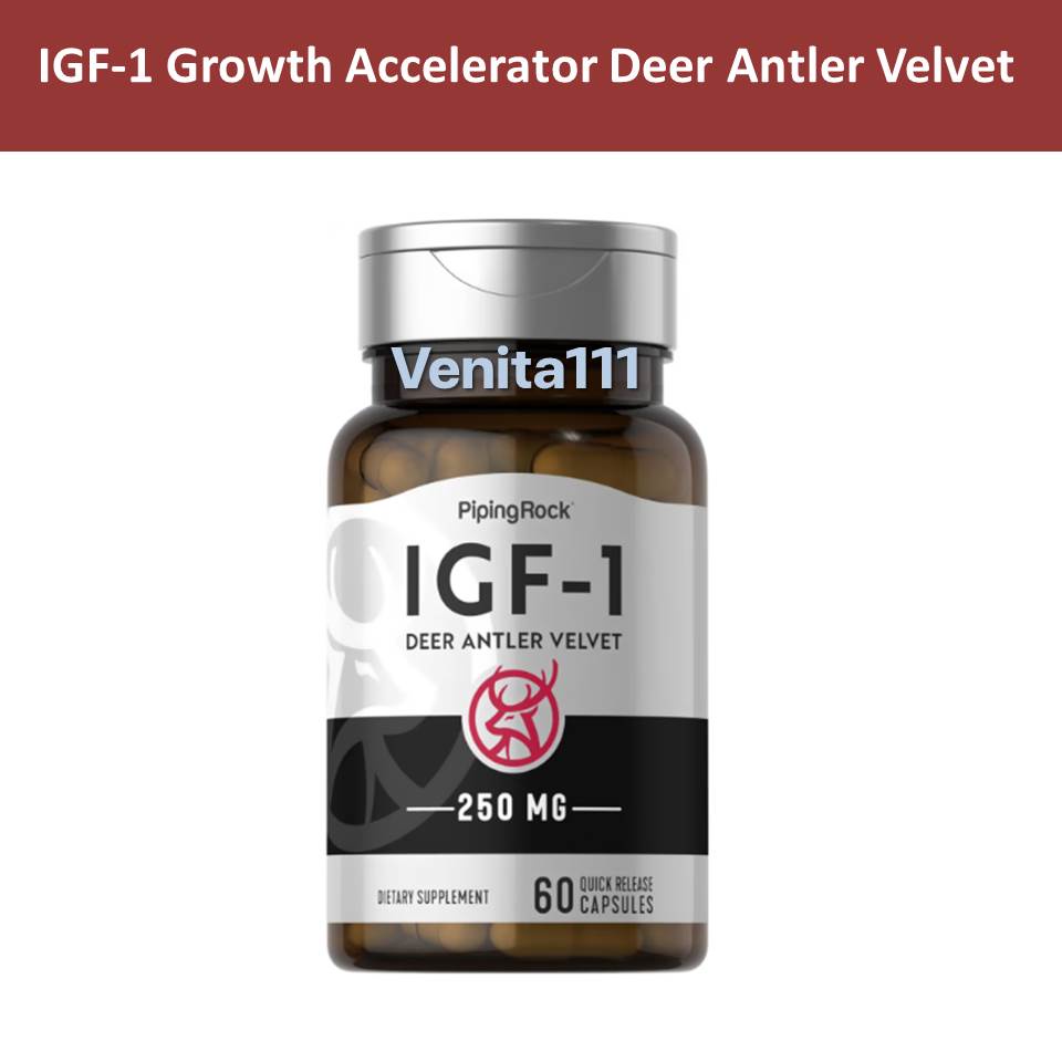📌พร้อมส่ง IGF-1 Growth Accelerator Deer Antler Velvet, 60 แคปซูล, เขากวาง Growth​ hormone​ โกรทฮอร์โมน​