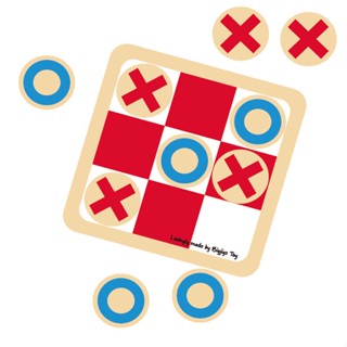 (ตัวแทนchessgo)เกมโอเอกซ์ไม้+แม่เหล็ก OX (Tic-tac-toe) brand DOLI