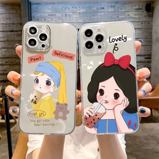 Cute milk tea princess เคสไอโฟน iPhone 13 14 pro max 7 เคส 14plus 8พลัส phone case X Xr Xs Max เคส นิ่ม cover 12 11 pro