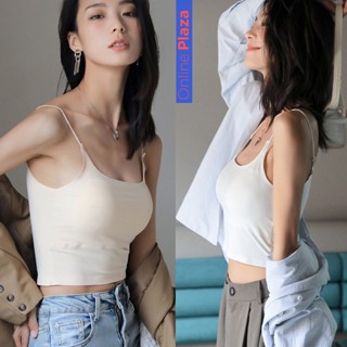งาน Uniqlo เสื้อกล้ามสายเดี่ยวเสริมทรง ซับในกันโป้ ใส่ได้ทุกโอกาส แมทซ์ได้ทุกลุค Uniqlo Basic ครอปท็อป crop top