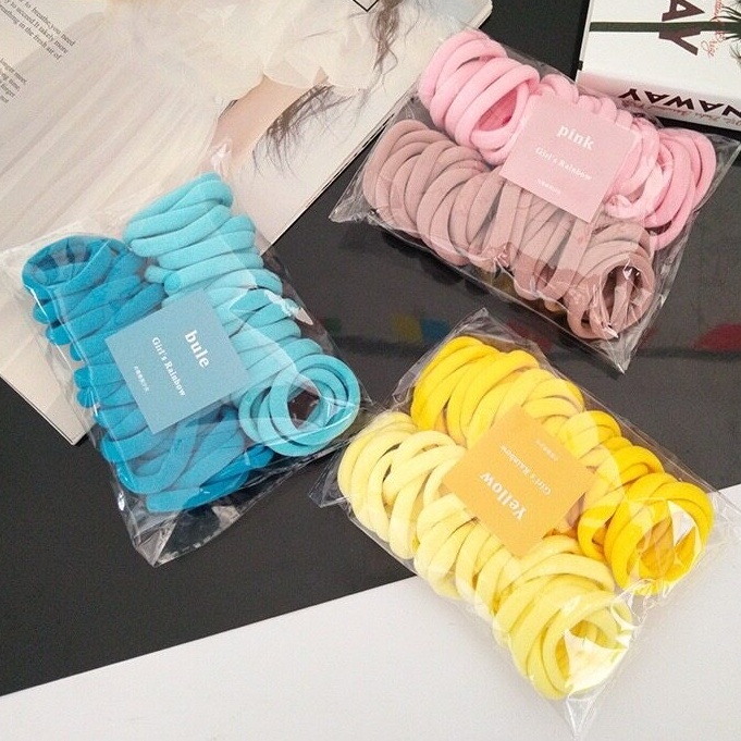 ยางรัดผม ยางรัดผมไล่โทนสี สีอ่อน สีพาสเทล สไตล์เกาหลีน่ารักๆ 1แพ็ค 50ชิ้น