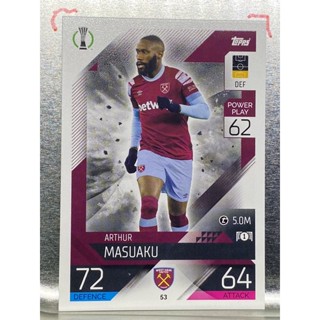 การ์ดนักฟุตบอล Arthur Masuaku 2022/23 การ์ดสะสม West ham united FC การ์ดนักเตะ เวสต์แฮมยูไนเต็ด เวสแฮม