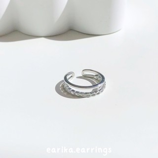 (กรอกโค้ด GG24P ลด 65.-)earika.earrings - double layer chain ring แหวนโซ่สองเลเยอร์เงินแท้ ฟรีไซส์ปรับขนาดได้