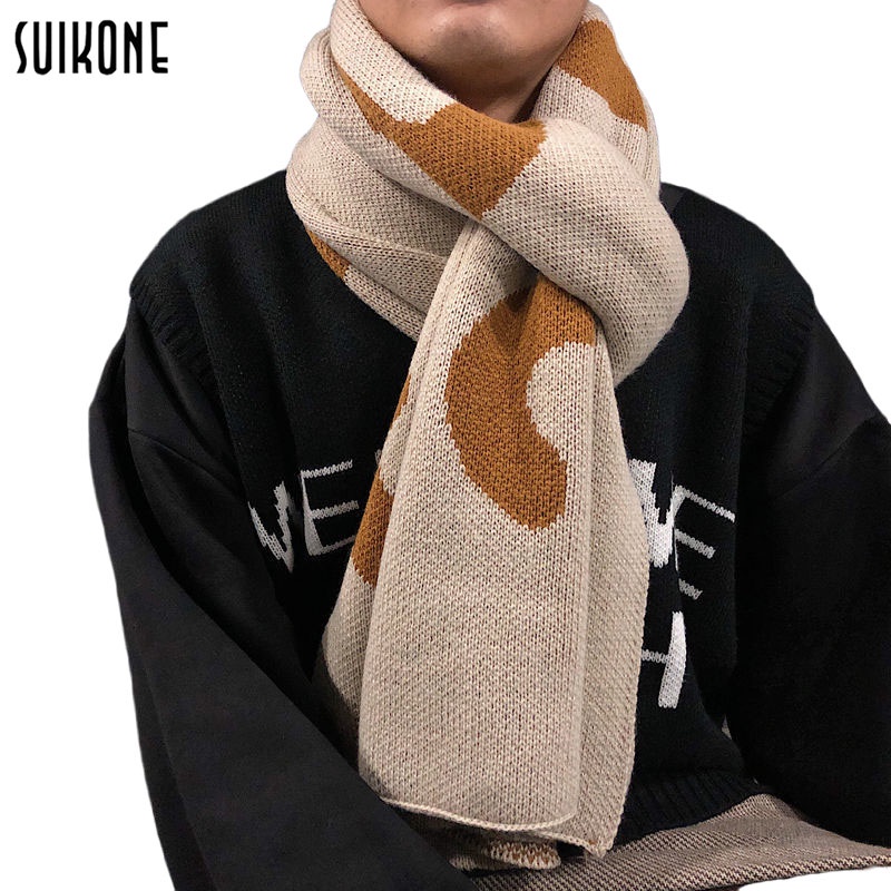 Suikone ผ้าพันคอผู้ชาย แฟชั่น เวอร์ชั่นเกาหลี อินเทรน คออุ่น นักเรียน ตุ๊กตาคู่ ผ้าพันคอคริสต์มาส ของขวัญวันเกิด