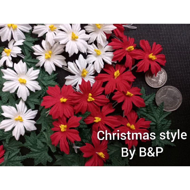 christmas decorations #ของตกแต่งคริตสมาส #ดอกคริตสมาส #ใบคริตสมาส #ตัวตกแต่งเทศกาล