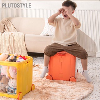 BPlutostyle ถังเก็บขนมขบเคี้ยว แบบใส วางซ้อนกันได้ พร้อมล้อเลื่อน เคลื่อนย้ายได้ สําหรับเด็ก