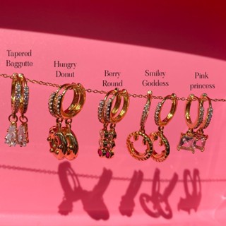 Valleydarley - ต่างหูห่วง Love-Life-Romanticized Hoop Earrings